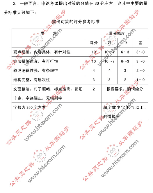 公务员申论评分标准表深度解析